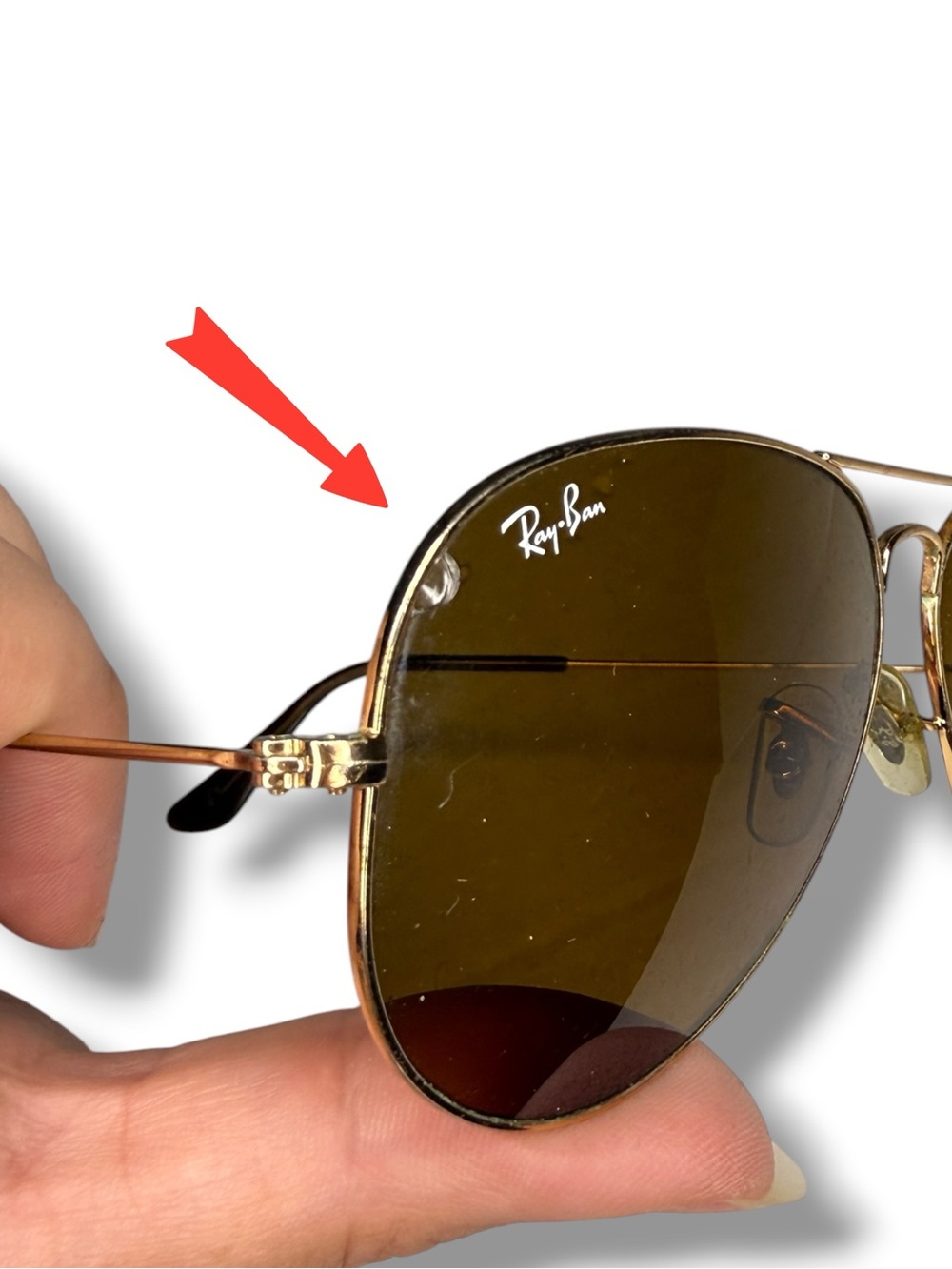 Ray-Ban Aviator Gold Frame Brown Lens 58-14 Sunglasses - Picture 6 of 7